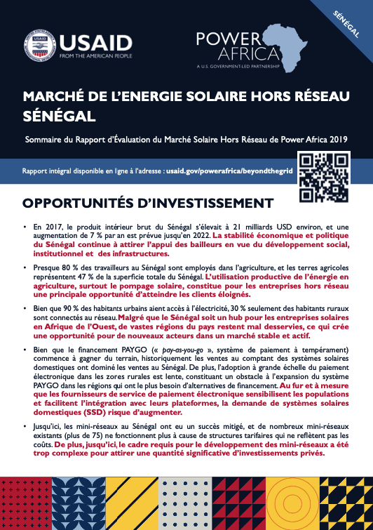 Power Africa: Market Assessment Brief Senegal French