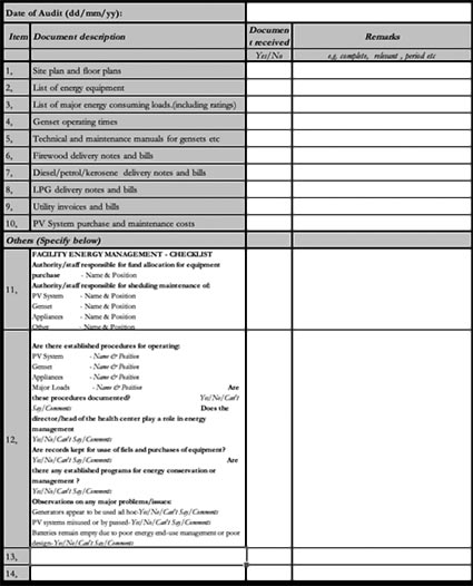 Energy Audit Reporting Worksheets | Archive - U.S. Agency for ...