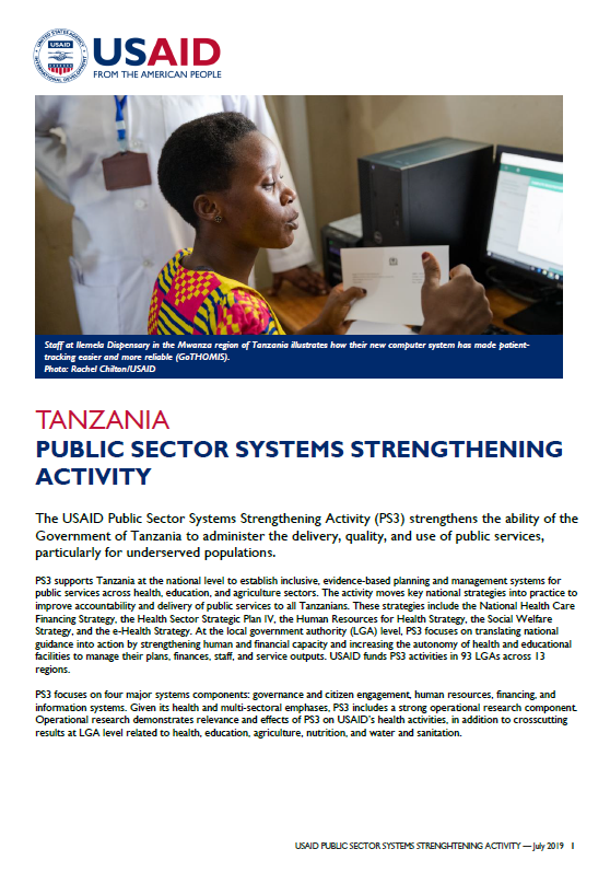 Public Sector Systems Strengthening Activity Fact Sheet