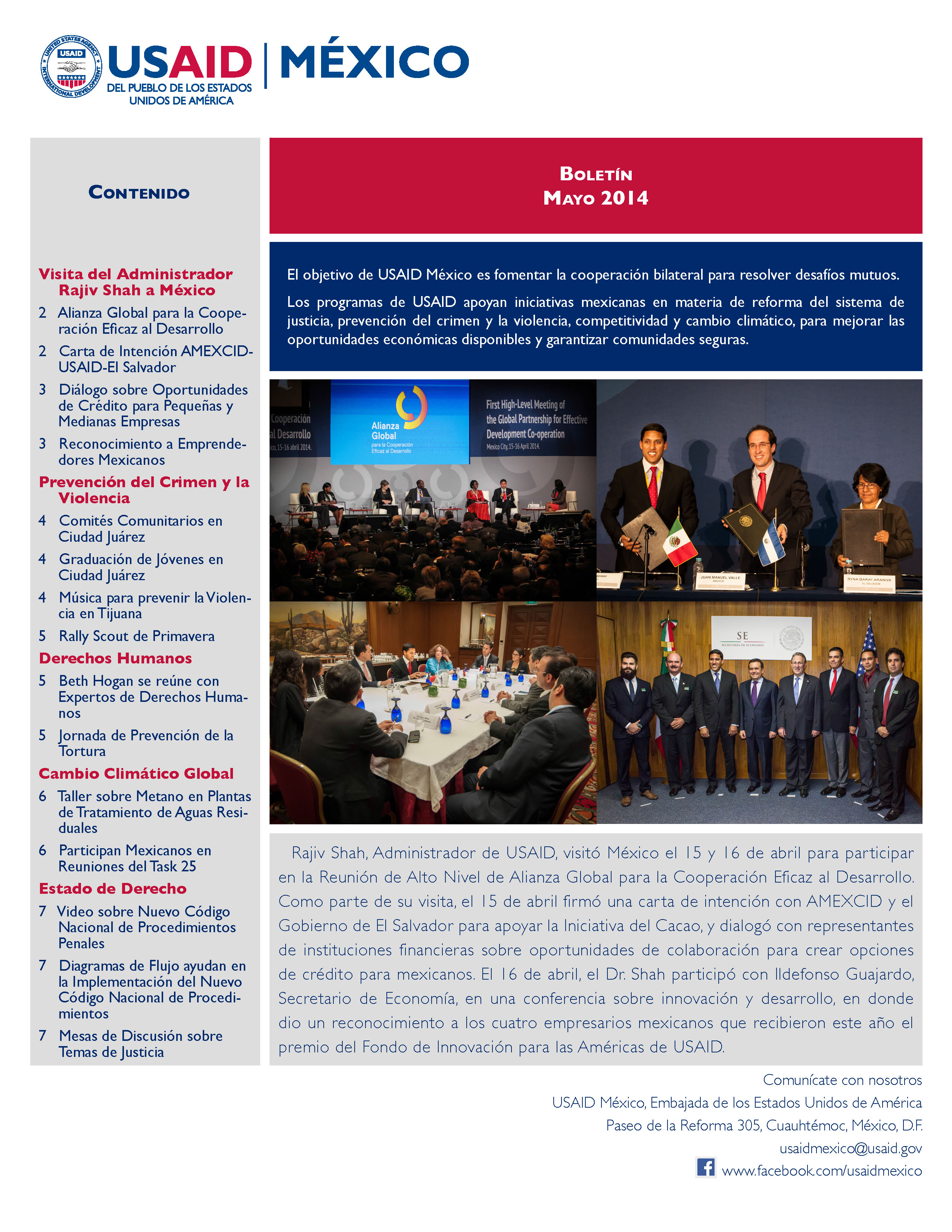 Resumen de actividades de USAID México.