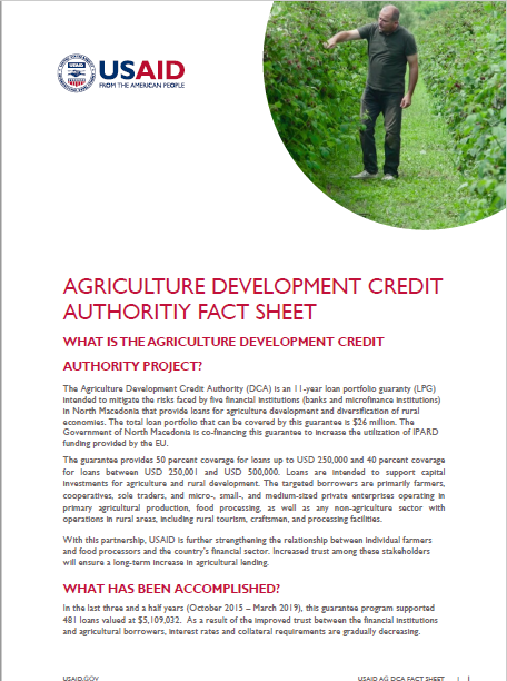 Agriculture Development Credit Authority Fact Sheet 