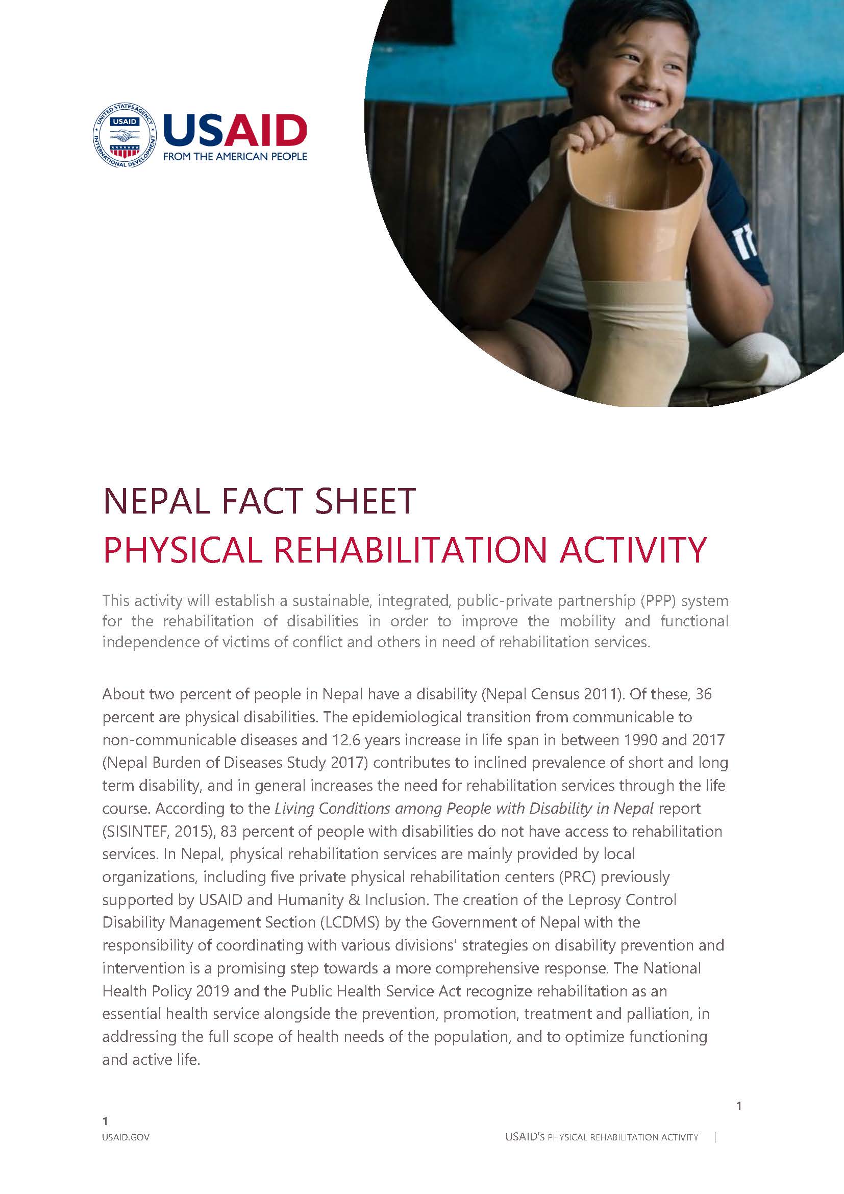 Fact Sheet: PHYSICAL REHABILITATION ACTIVITY