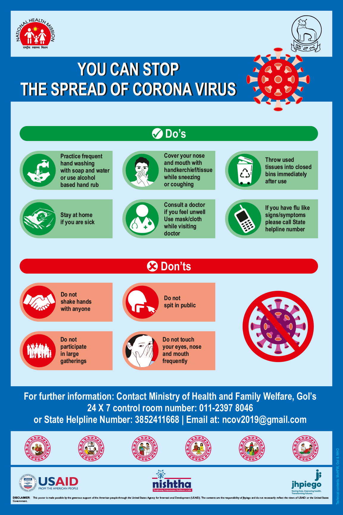 You Can Stop The Spread of Coronavirus -Do's and Dont's