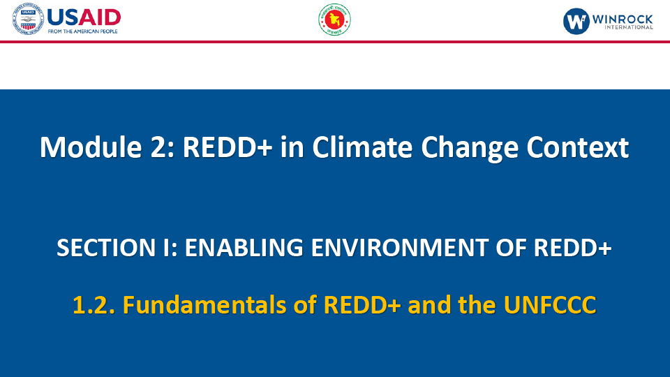 1.2. Fundamentals of REDD+ and the UNFCCC