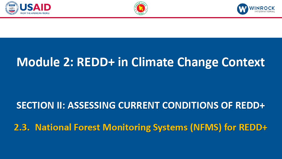 2.3. National Forest Monitoring Systems (NFMS) for REDD+