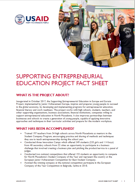 Supporting Entrepreneurial Education in Europe and Eurasia Project Fact Sheet 