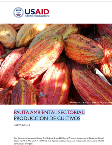 Pauta Ambiental Sectorial: Producción de Cultivos