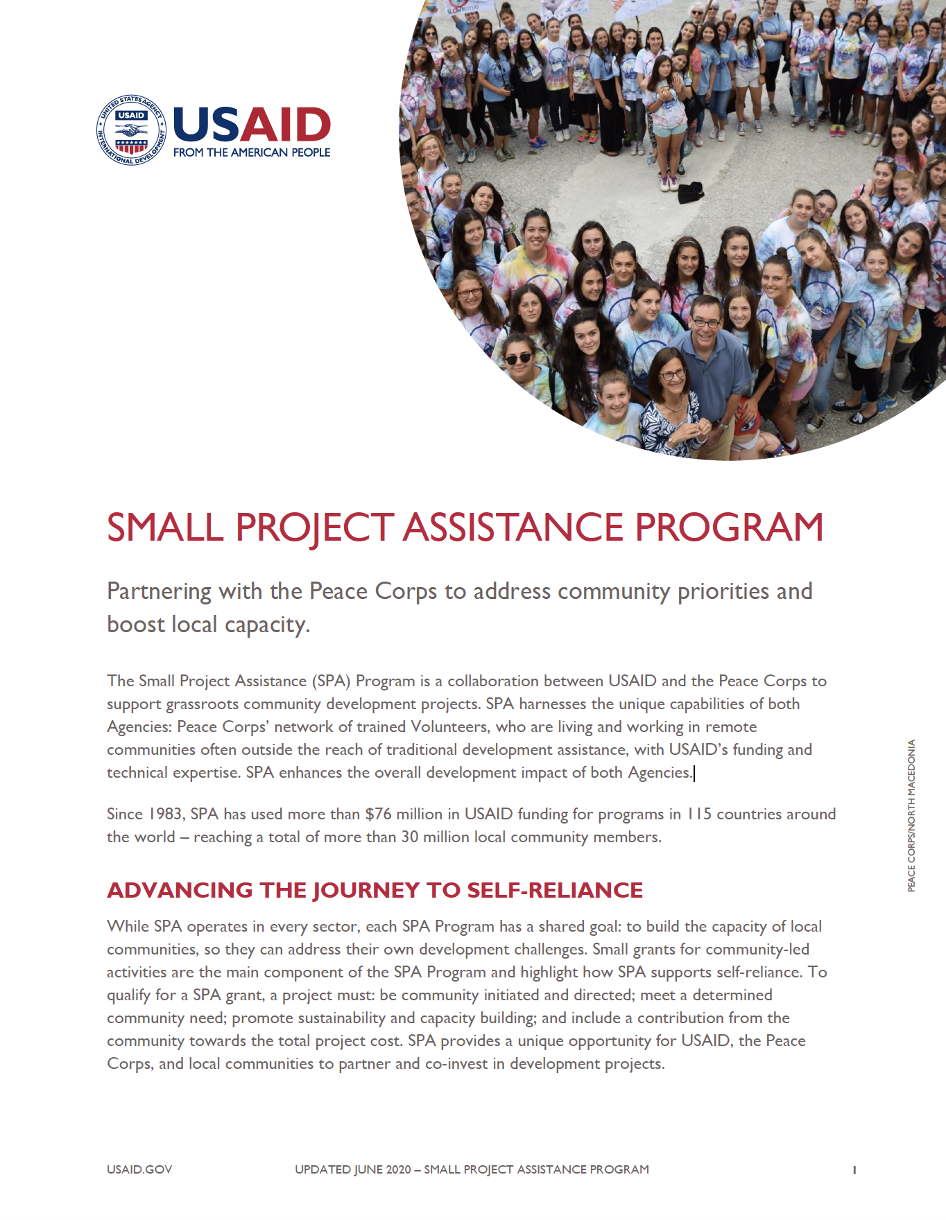 Small Project Assistance Program Fact Sheet