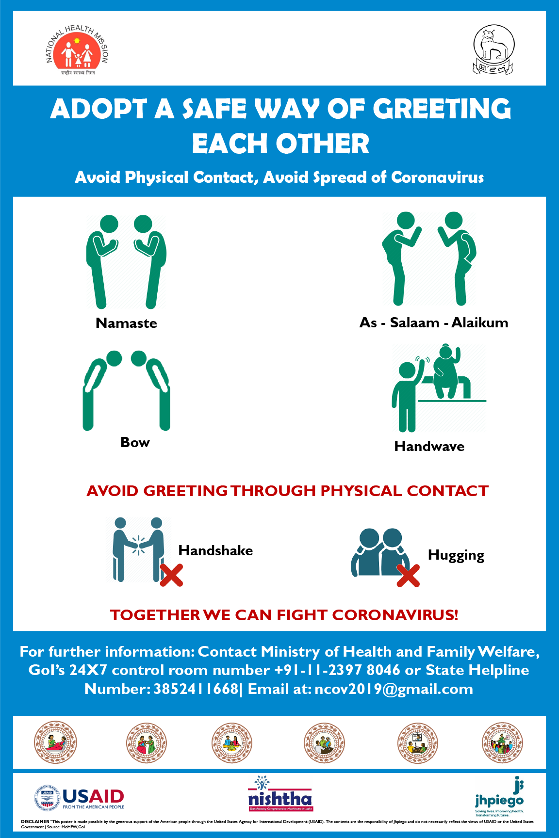 Poster: Adopt A Safe Way of Greeting Each Other