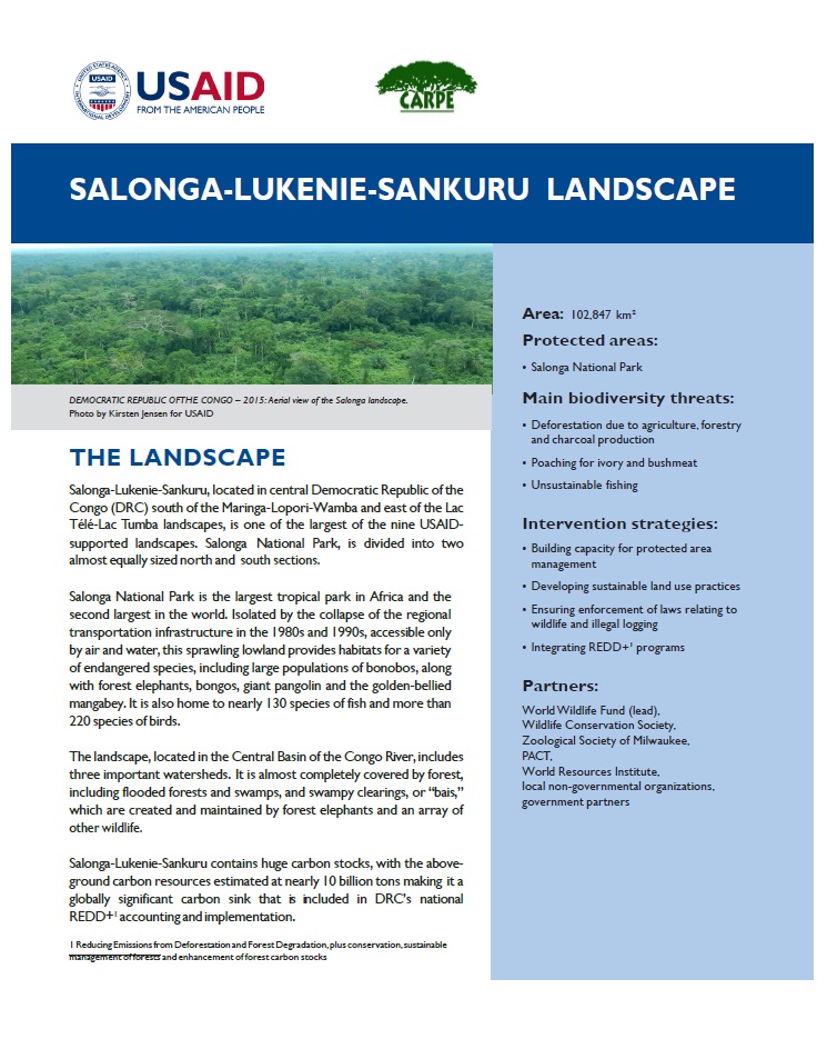Salonga-Lukenie-Sankuru landscape Fact Sheet