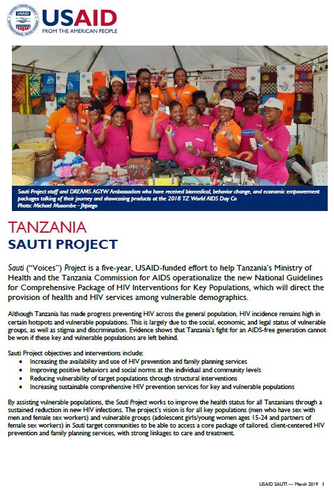 Sauti Project - Fact Sheet
