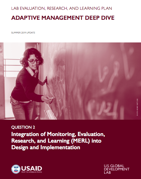 Lab Evaluation, Research, and Learning (ERL) Plan Question 2 Deep Dive-Monitoring, Evaluation, Research and Learning Integration