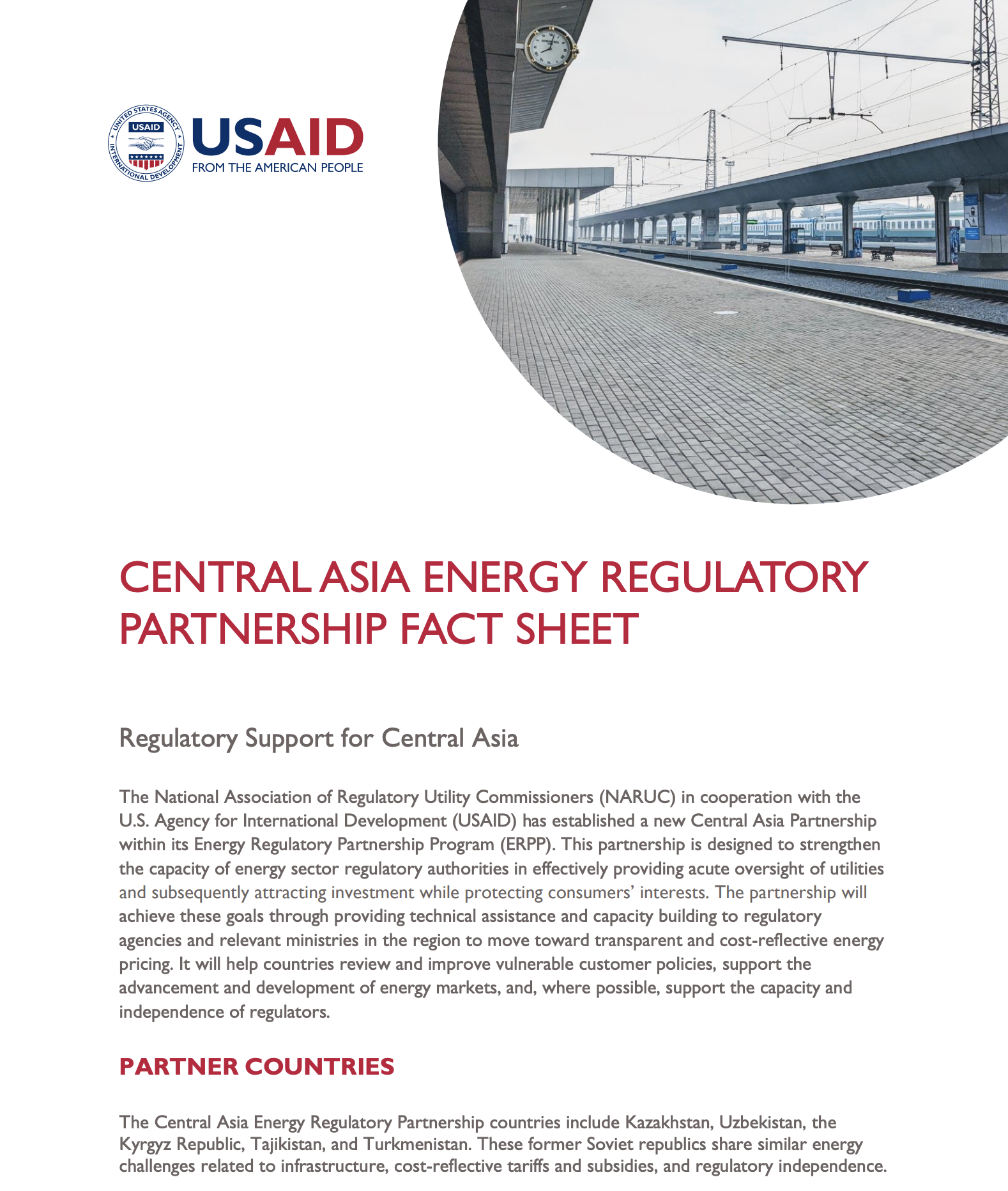 Central Asia Energy Regulatory Partnership Fact Sheet