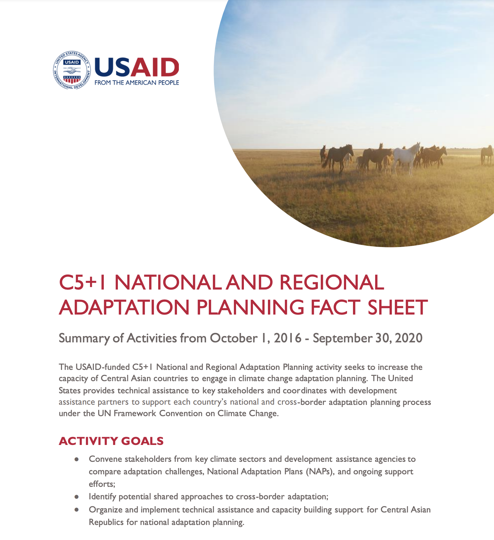 C5+1 National and Regional Adaptation Planning Fact Sheet