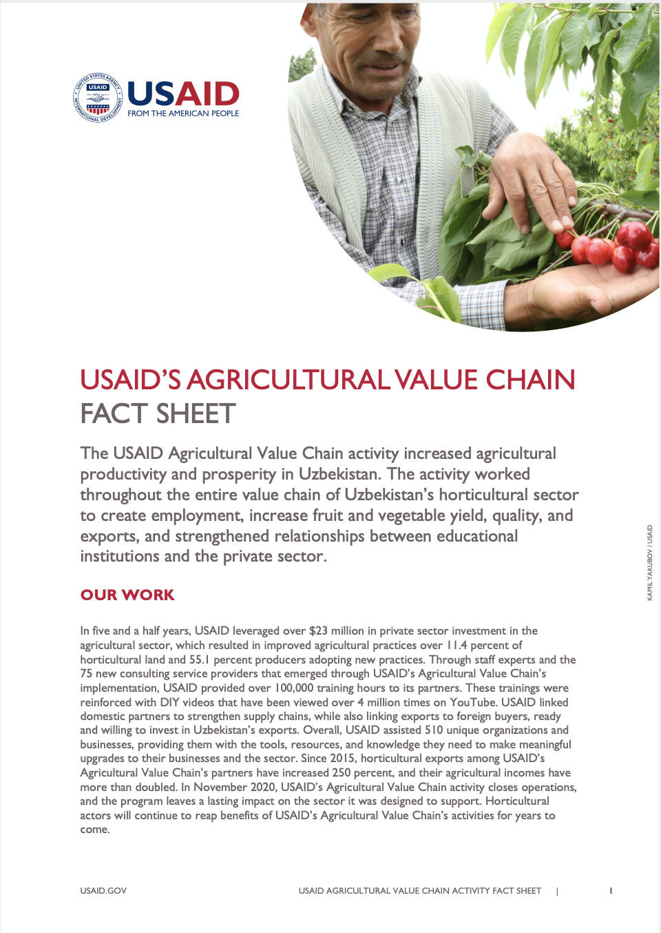 The USAID Agricultural Value Chain activity