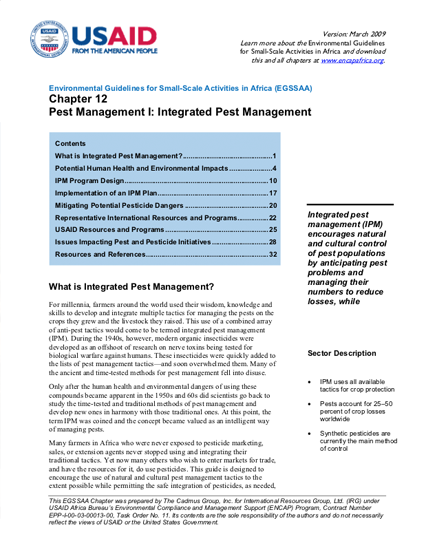 Sector Environmental Guideline: Integrated Pest Management (2009)