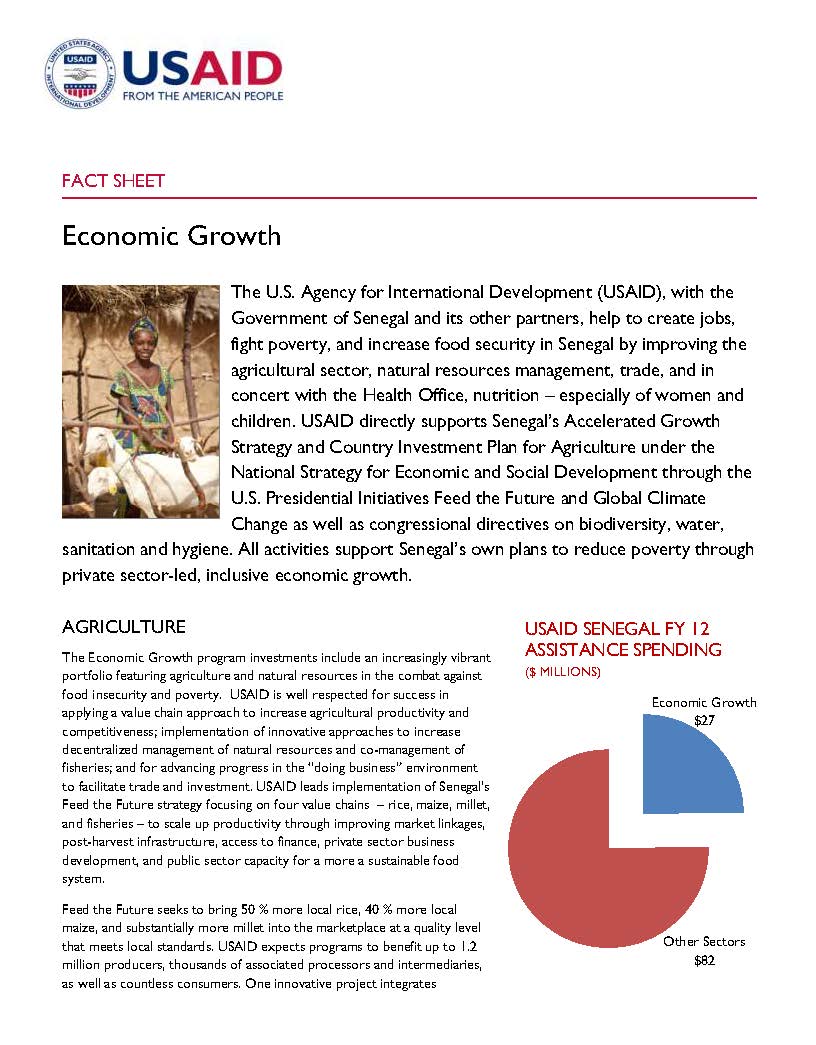 A downloadable PDF of USAID/Senegal's Agriculture and Food Security Fact Sheet