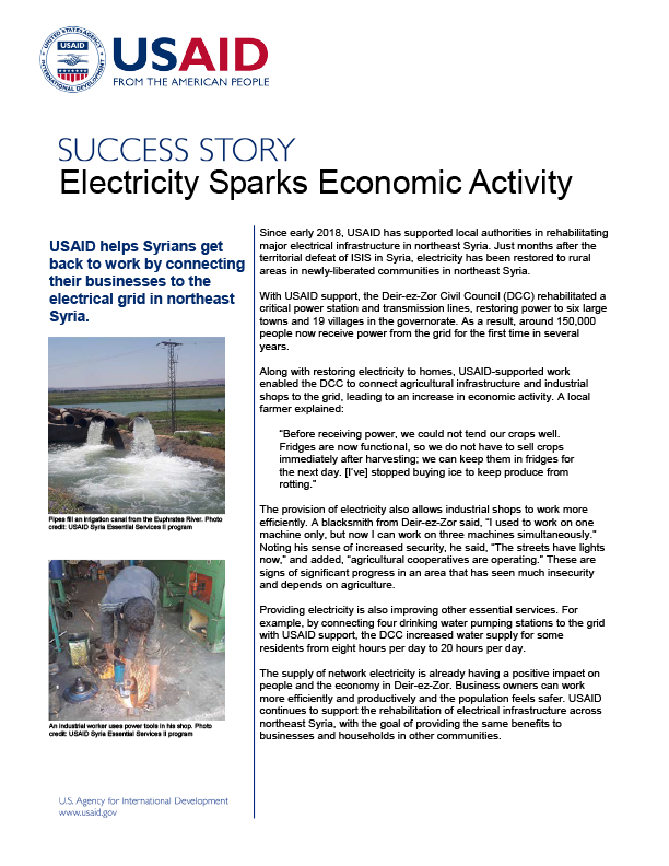 Success Story: Electricity Sparks Economic Activity