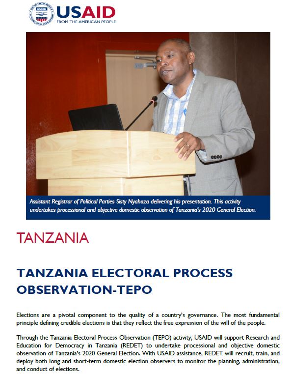 Tanzania Electoral Process Observation (TEPO) - Fact Sheet