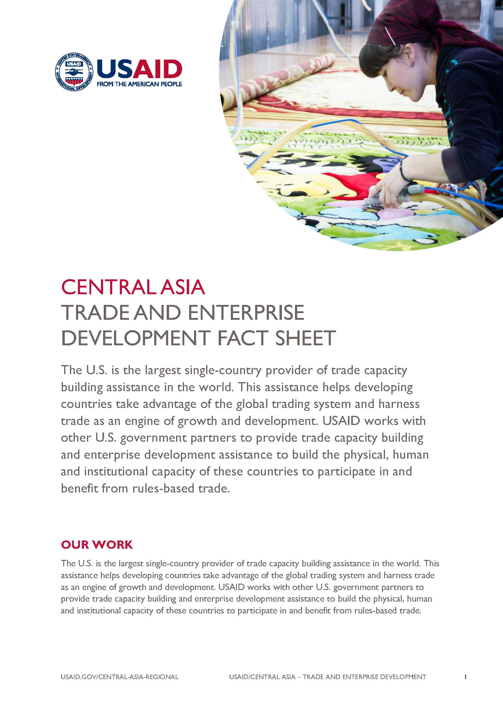 Central Asia Trade and Enterprise Development Fact Sheet