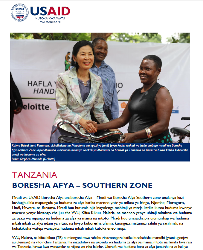 Taarifa ya Boresha Afya-Sothern Zone