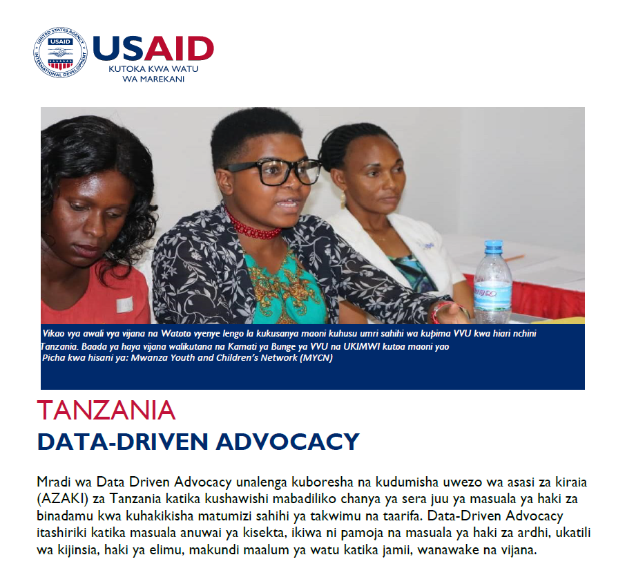 Taarifa ya Data Driven Advocacy