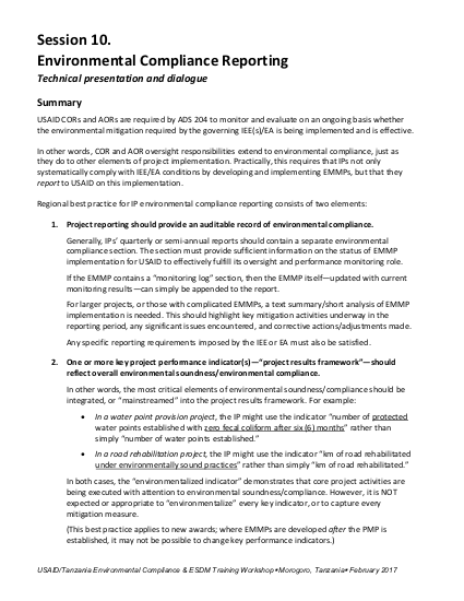 4.5-DAY BASIC EC-ESDM - Session 10: Environmental Compliance Reporting