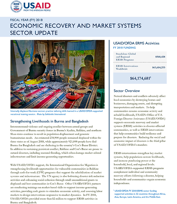 Economic Recovery and Market Systems Sector Update FY 2018