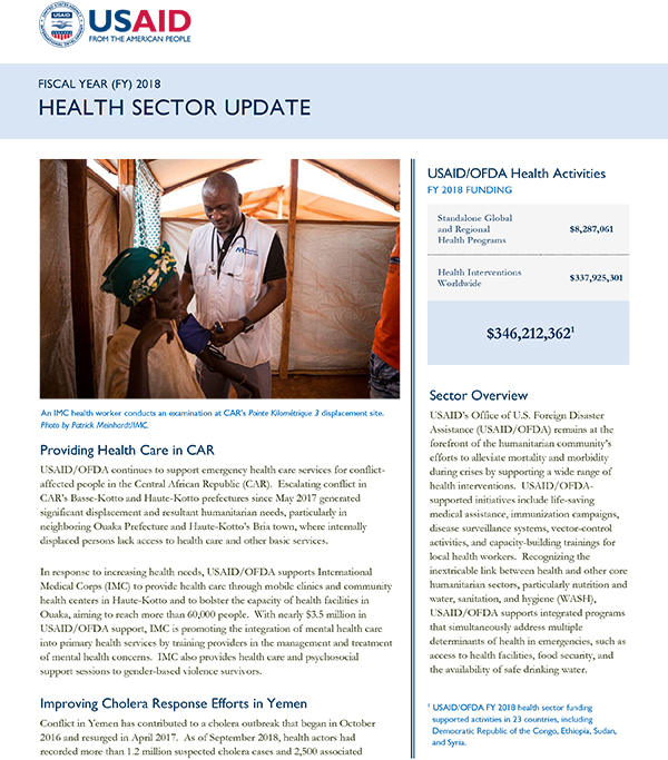 Health Sector Update FY 2018