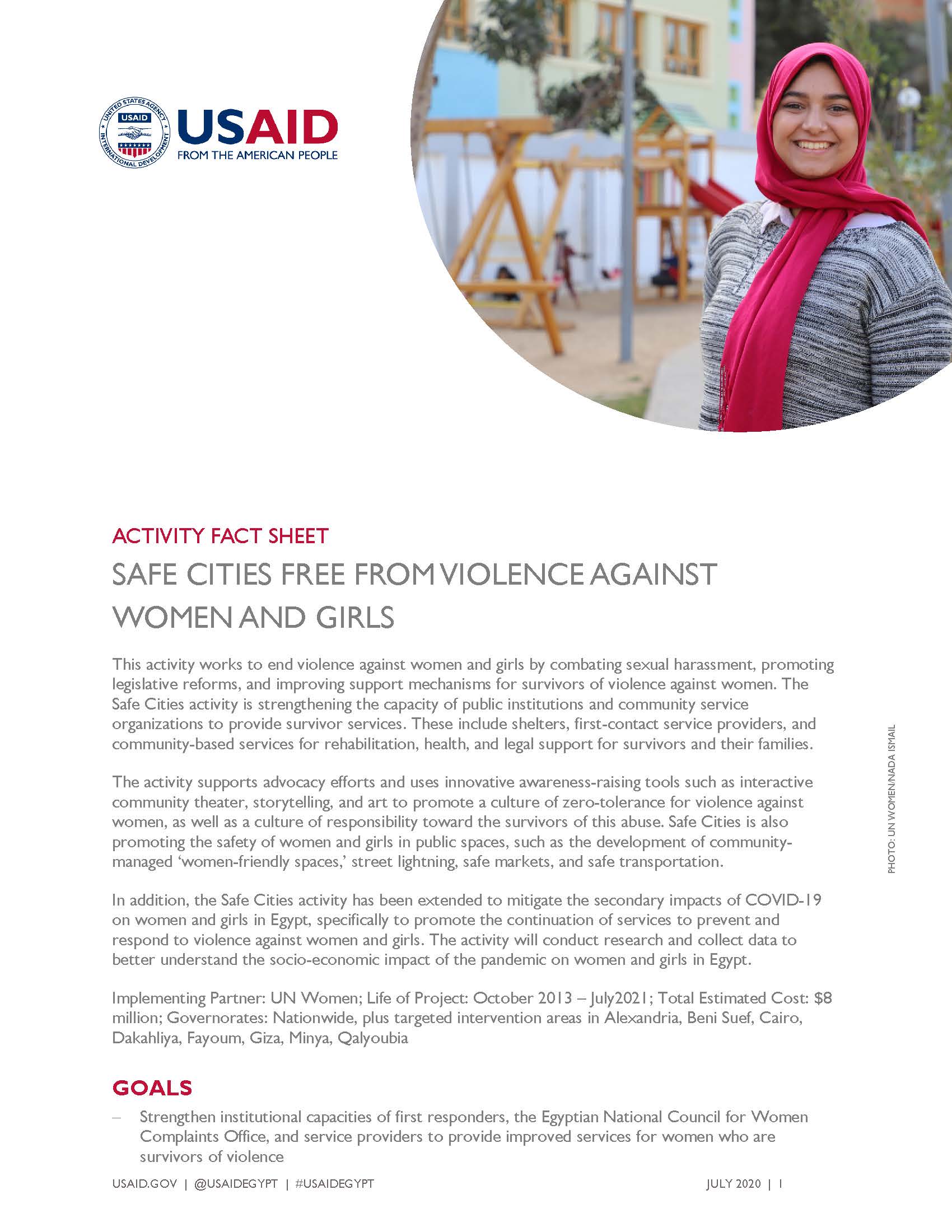 USAID/Egypt Activity Fact Sheet: Safe Cities Free From Violence Against Women