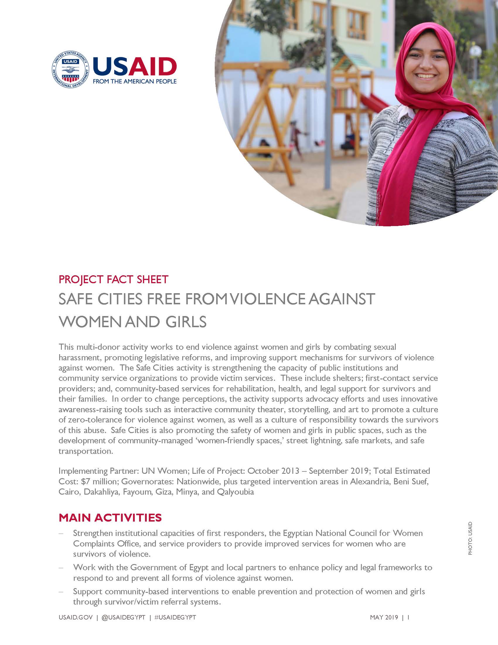 USAID/Egypt Fact Sheet: Safe Cities Free From Violence Against Women and Girls