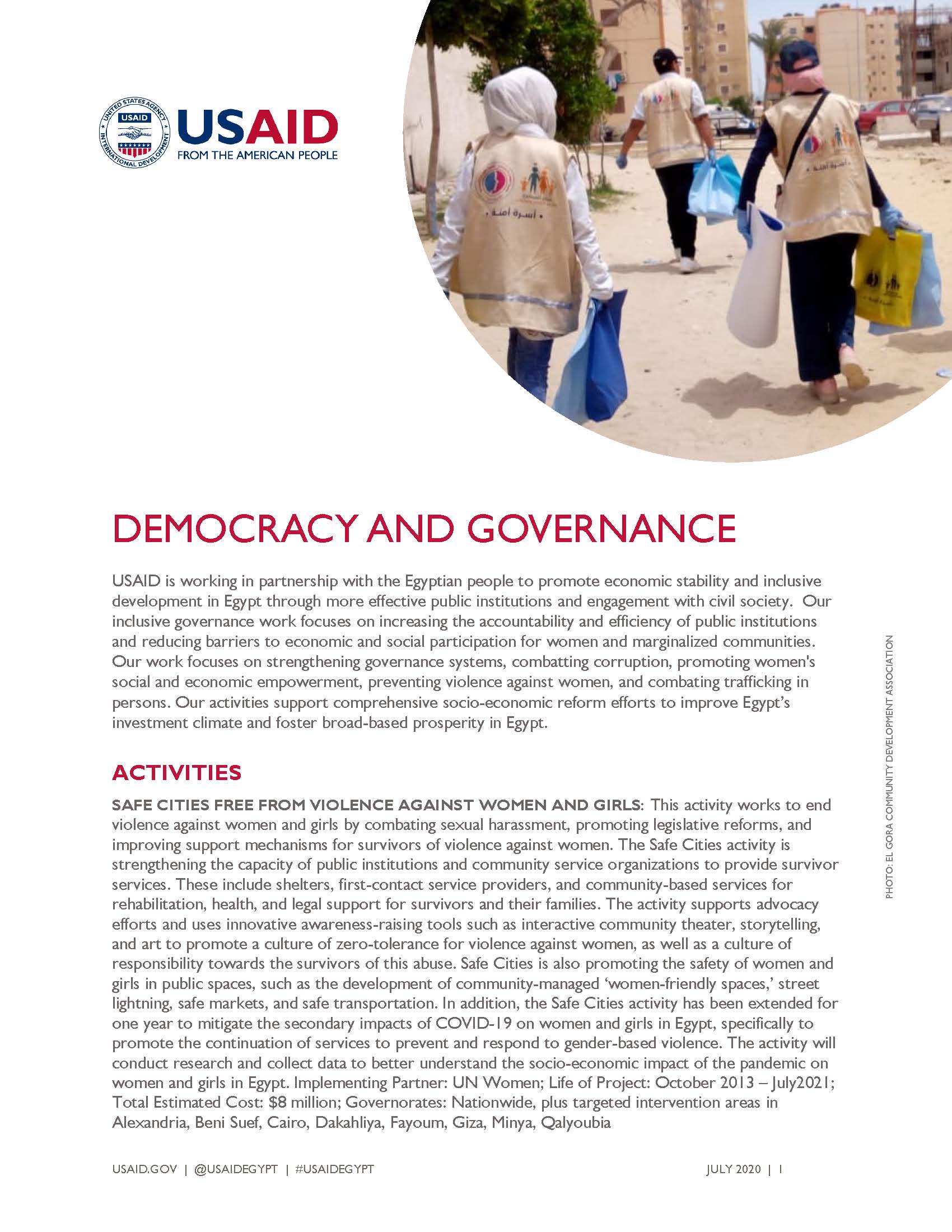 USAID/Egypt Fact Sheet: Democracy and Governance