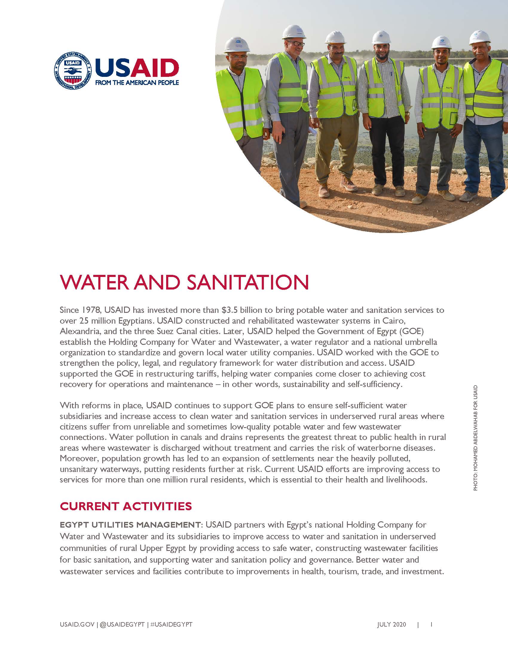 USAID/Egypt Fact Sheet: Water and Sanitation