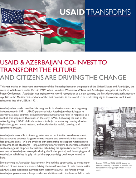 USAID & Azerbaijan Co-Invest to Transform the Future