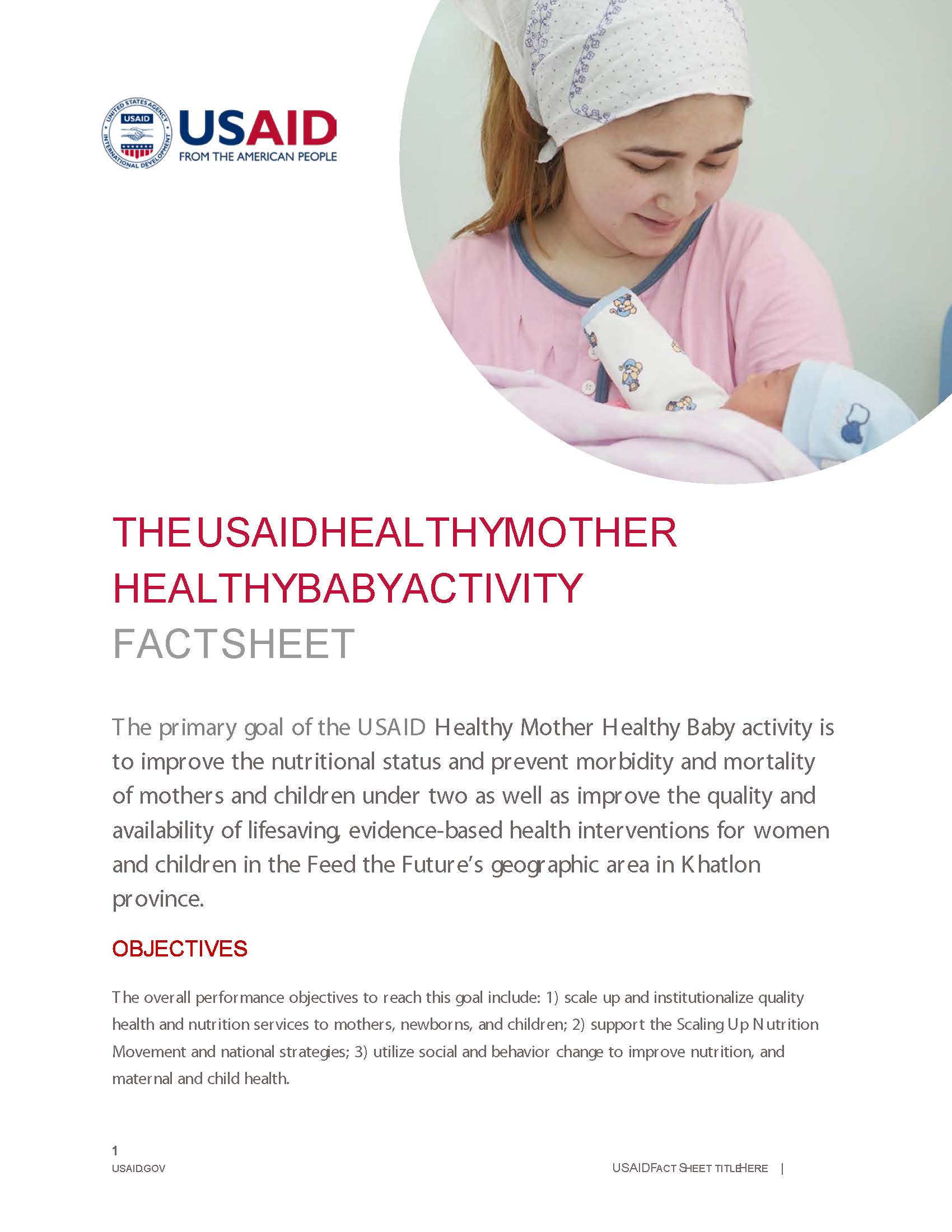 USAID Healthy Mother, Healthy Baby Activity