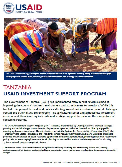 USAID Investment Support Program - Fact Sheet