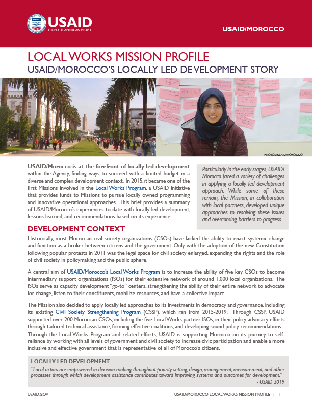 Local Works Mission Profile: USAID/Morocco's Locally Led Development Story