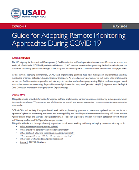 Guide for Adopting Remote Monitoring Approaches During COVID-19