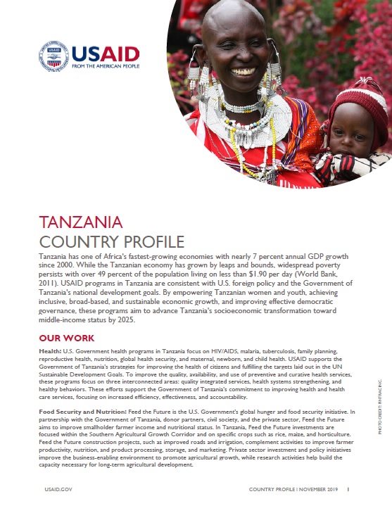 USAID Tanzania Country Profile Fact Sheet