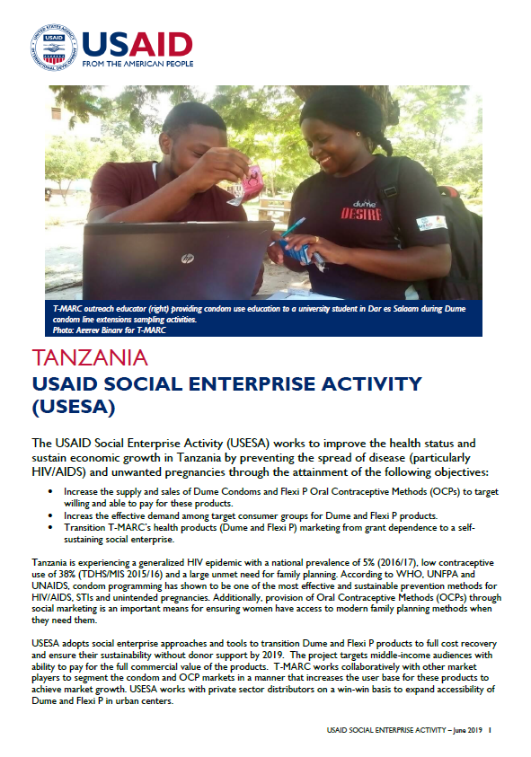 USAID Social Enterprise Activity (USESA) Fact Sheet