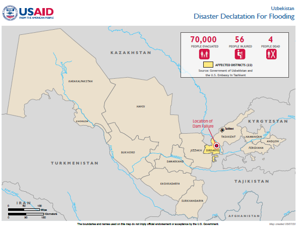 Uzbekistan Flooding Map