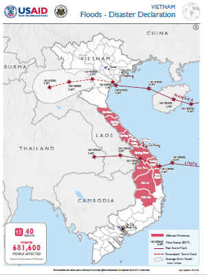 Vietnam Floods - Disaster Declaration Map - 10-15-2020