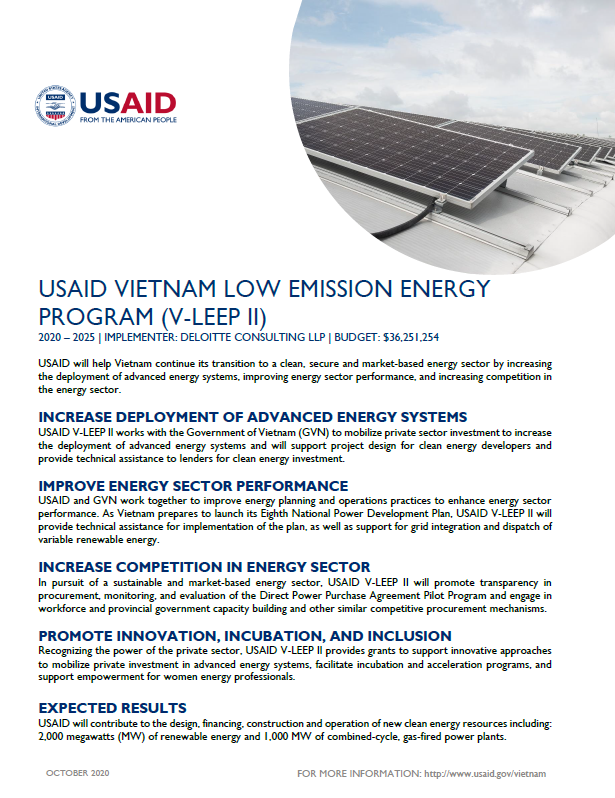 Fact Sheet: Vietnam Low Emission Energy Program (V-LEEP II)