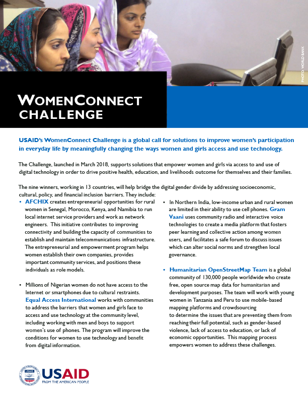 WomenConnect Challenge Fact Sheet