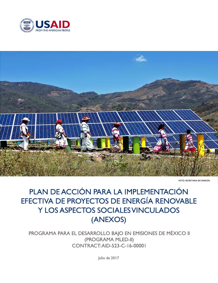 Plan de Acción para la Implementación Efectiva de Proyectos de Energía Renovable y los Aspectos Sociales Vinculados: Volumen 3