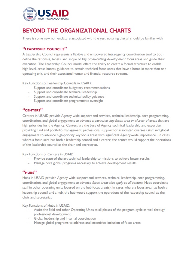 Fact Sheet: Beyond the Organizational Charts: Leadership Councils, Centers and Hubs