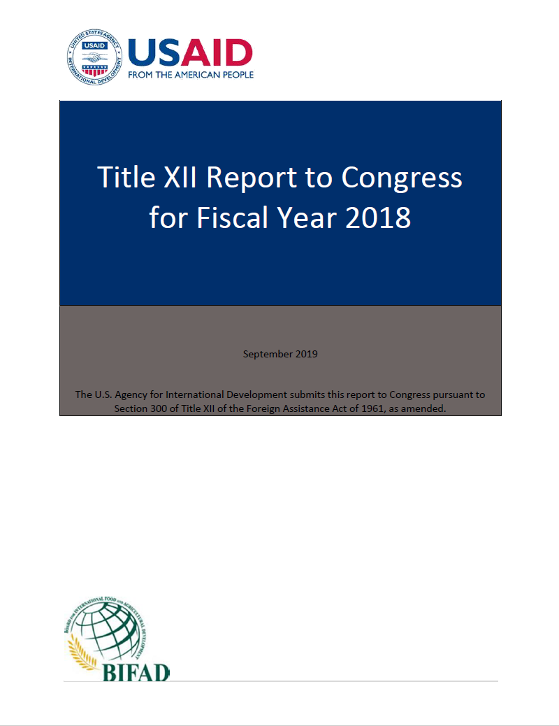 BIFAD - Title XII Report to Congress for Fiscal Year 2018