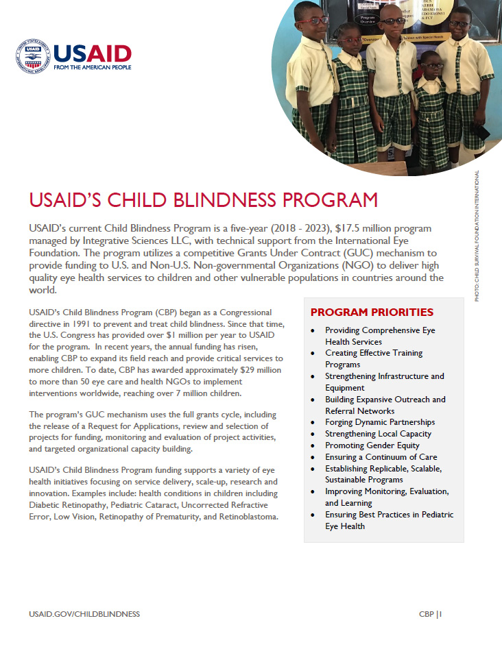 Child Blindness Program Update