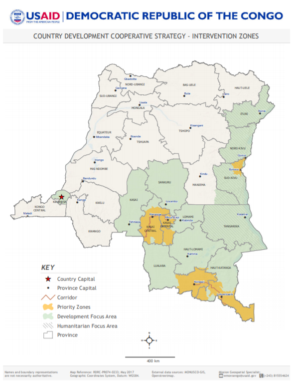 USAID DRC CDCS Intervention Zones
