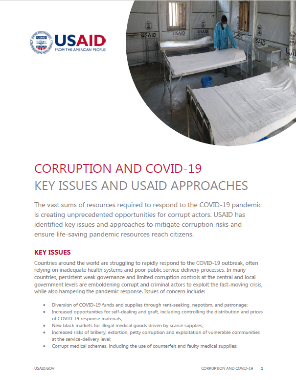 Corruption and COVID-19 Key Issues and USAID Approaches